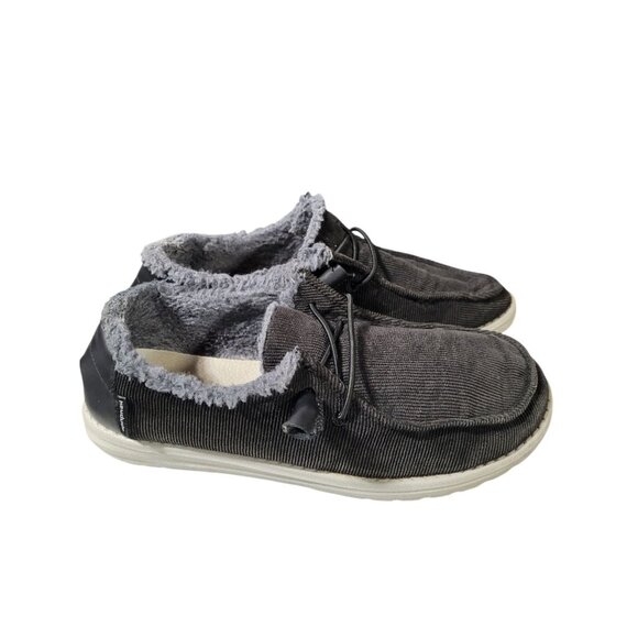 Hey Dude Shoes - HEY DUDE Wendy Corduroy Women's Sz 8 Black Fabric Casual Shoes Slip-On